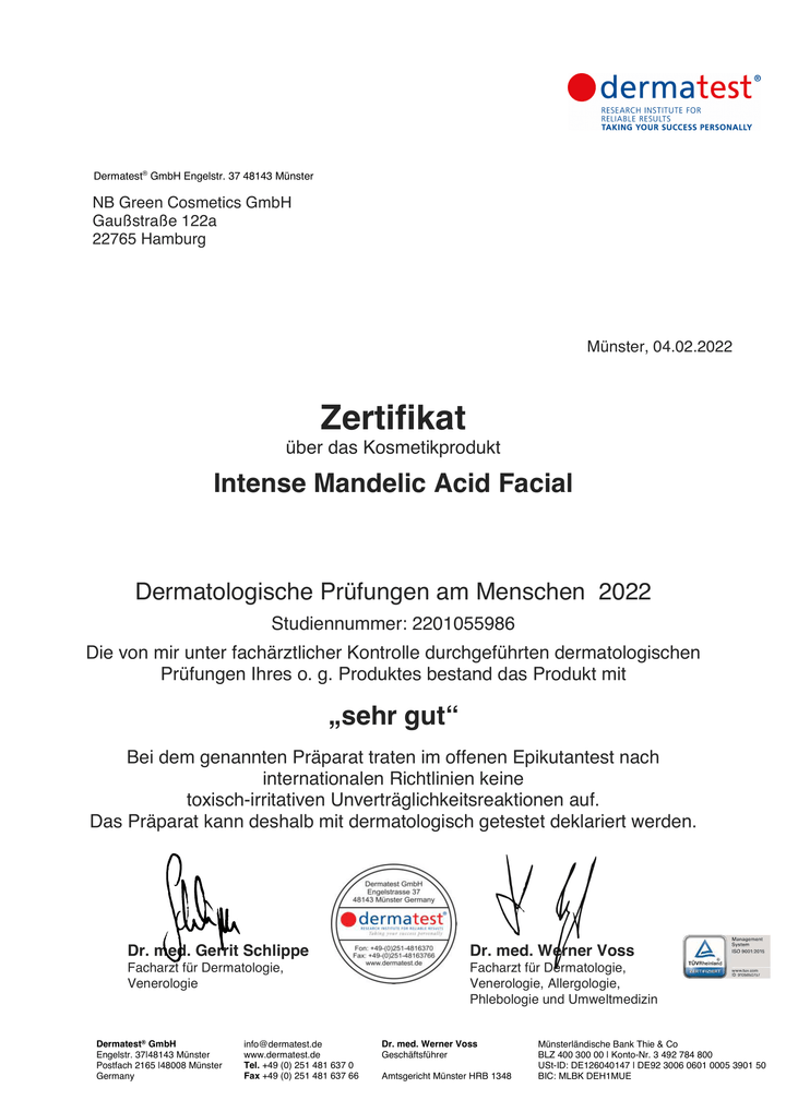 Intense Mandelic Acid Facial.